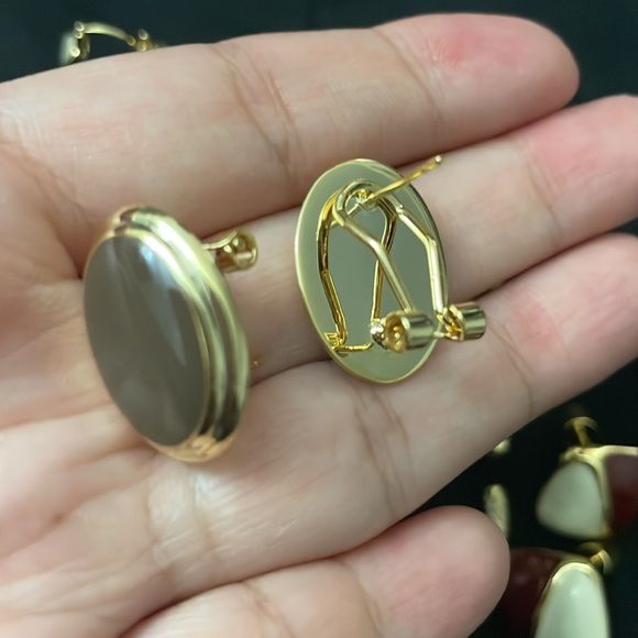 Chocolate Enamel studs with easy post back - Picture 3 of 3